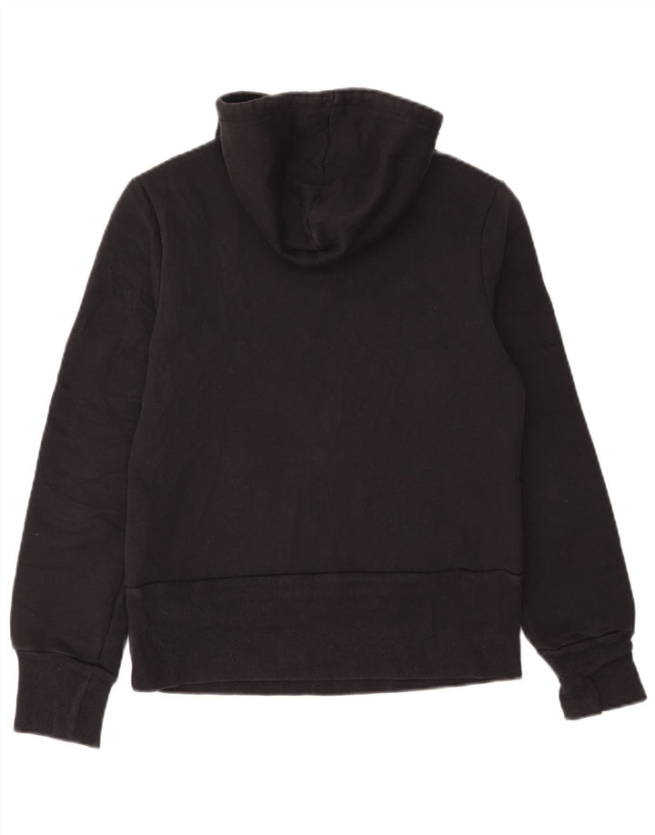 ADIDAS Womens Graphic Hoodie Jumper IT 44 Medium Black Polyester