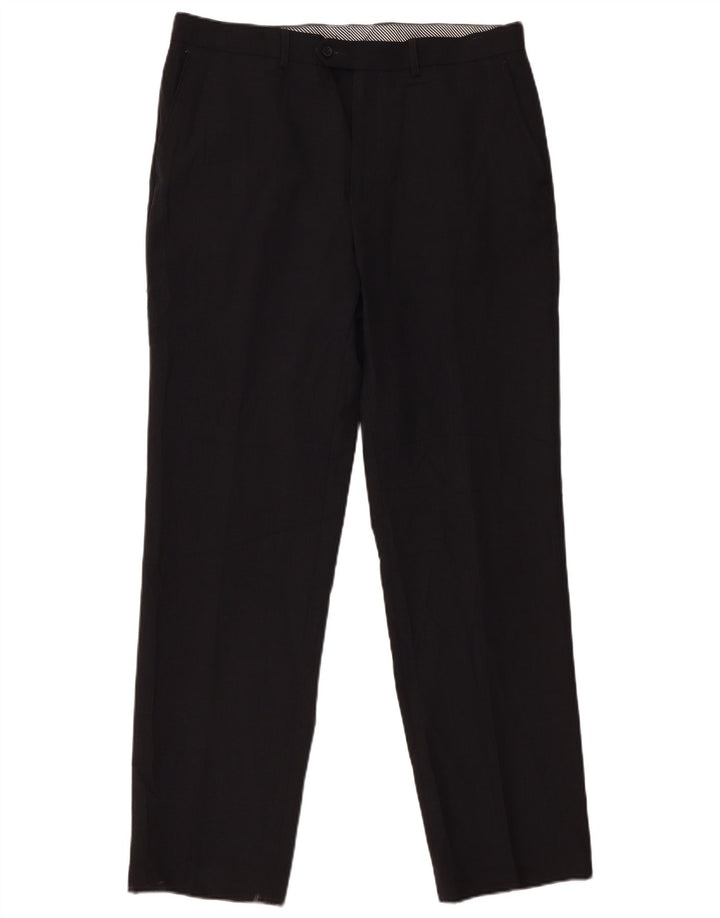 Marks & Spencer Straight Suit bukser til mænd W36 L33 sort polyester