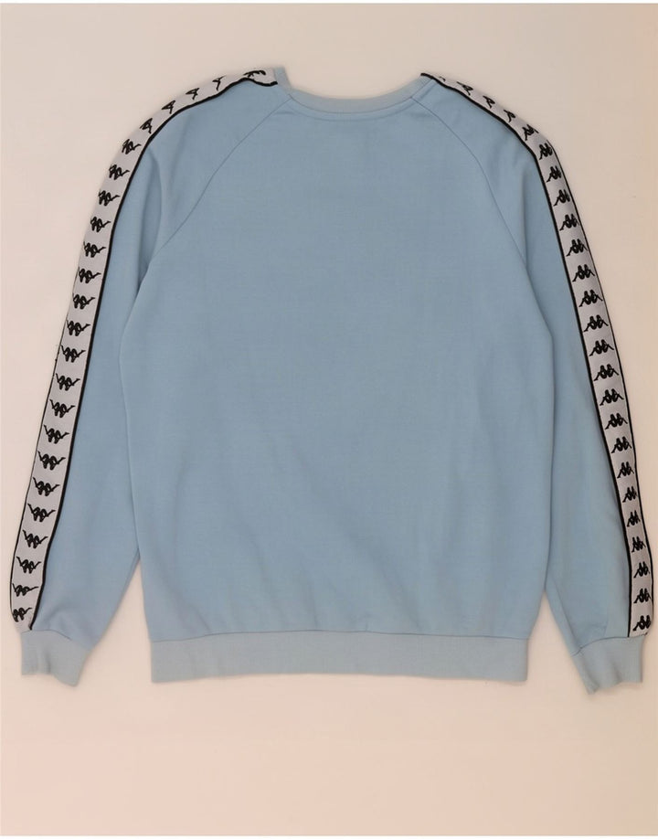 Kappa Herre Grafisk Sweatshirt Jumper Stor Blå Colourblock Bomuld