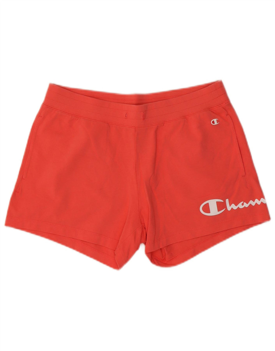 Champion Kvinder grafiske sportsshorts UK 14 Medium Orange Bomuld