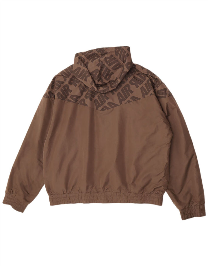 Nike grafisk vendbar jakke med hætte til mænd UK 45/47 XL brun polyester