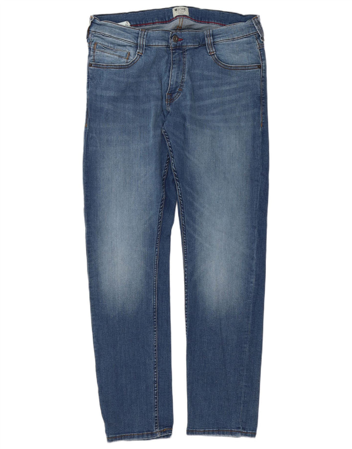 MUSTANG Mens Oregon Tapered Jeans W36 L32 Blue Cotton
