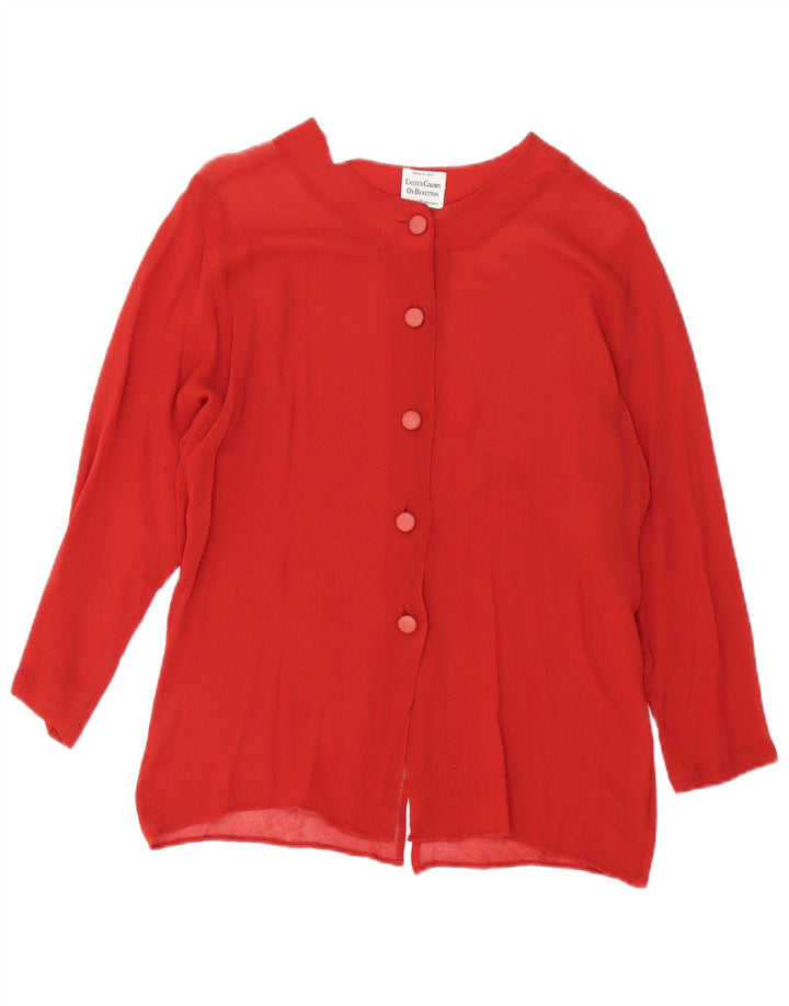 Benetton Dameskjortebluse IT 44 Medium Burgundy Viscose