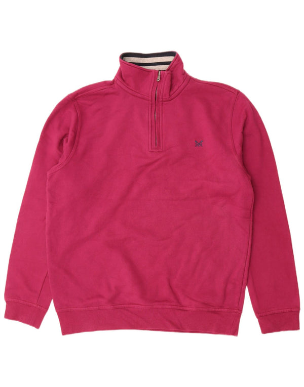 Besætningstøj Herre Zip Neck Sweatshirt Jumper Large Pink Bomuld