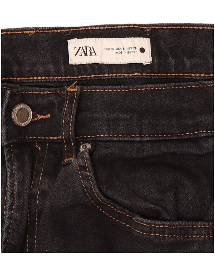 Zara Womens Cropped Jeans EU 38 Small W28 L25 Black