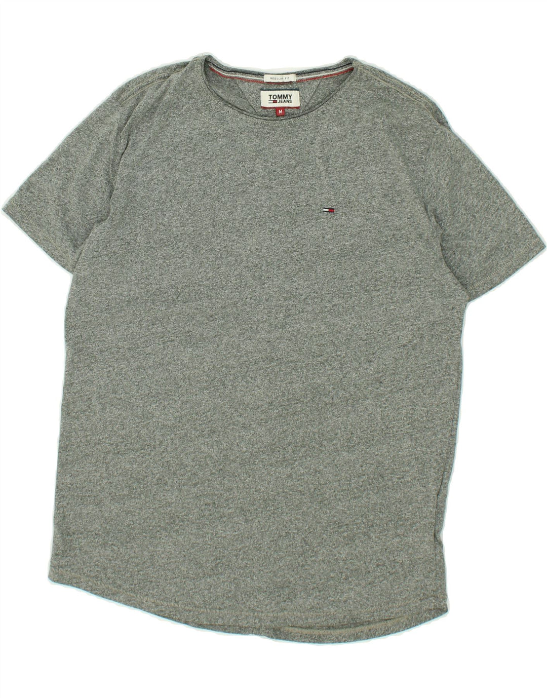 TOMMY HILFIGER Mens Regular Fit T-Shirt Top Medium Grey Flecked Cotton Vintage Tommy Hilfiger and Second-Hand Tommy Hilfiger from Messina Hembry 