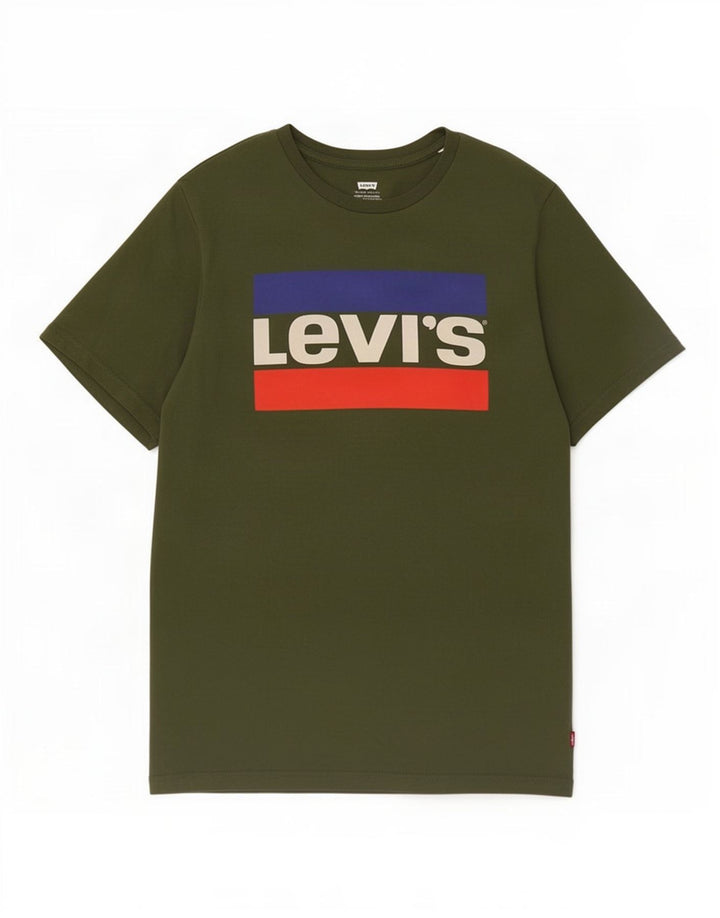 Levi's Herre grafisk T-shirt Top Medium Khaki Bomuld