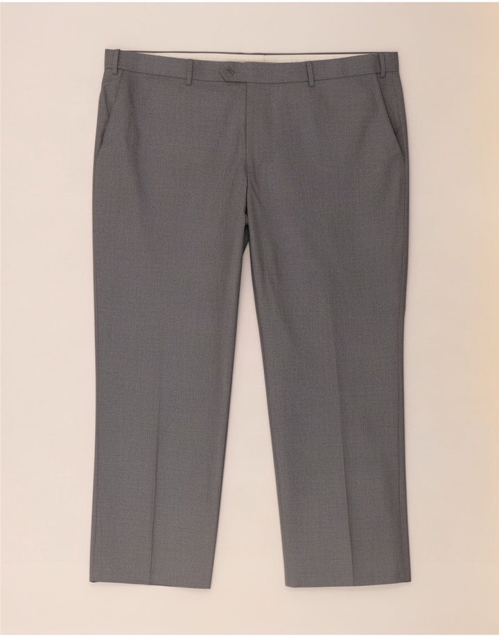 Marks & Spencer Straight Chino-bukser til mænd W44 L29 Grå polyester