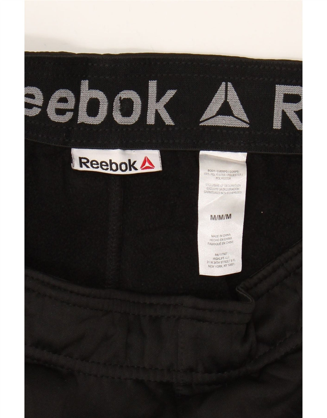 REEBOK Mens Tracksuit Trousers Medium Black Polyester Vintage Reebok and Second-Hand Reebok from Messina Hembry 