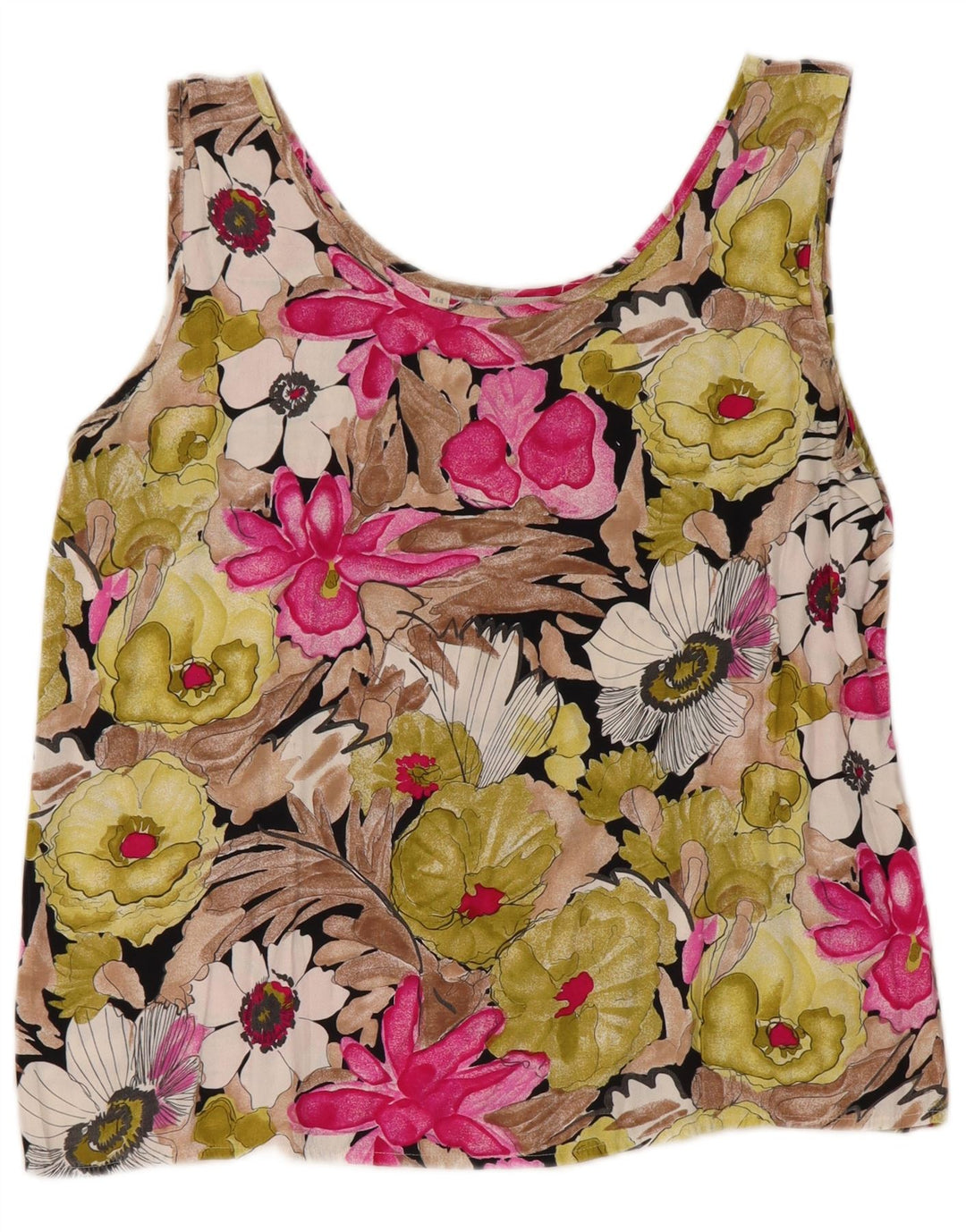 Vintage Womens Crop Ærmeløs bluse Top IT 44 Medium Multicolored Floral