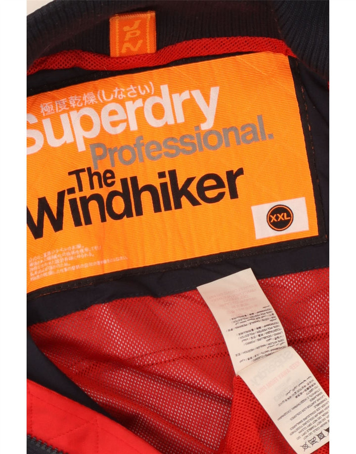 Superdry Herre The Windhiker Windbreaker Jacket UK 44 2XL Navy Blue Nylon