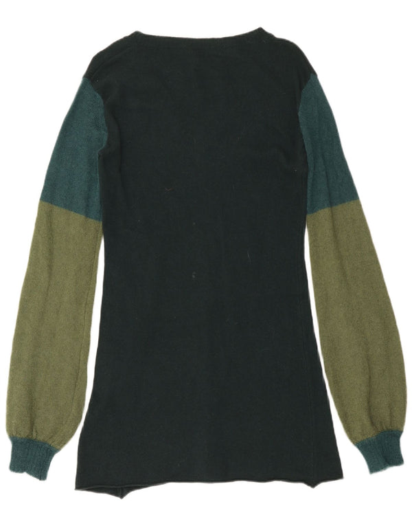 Gas Dame Langærmet Jumper Dress UK 12 Medium Green Colourblock