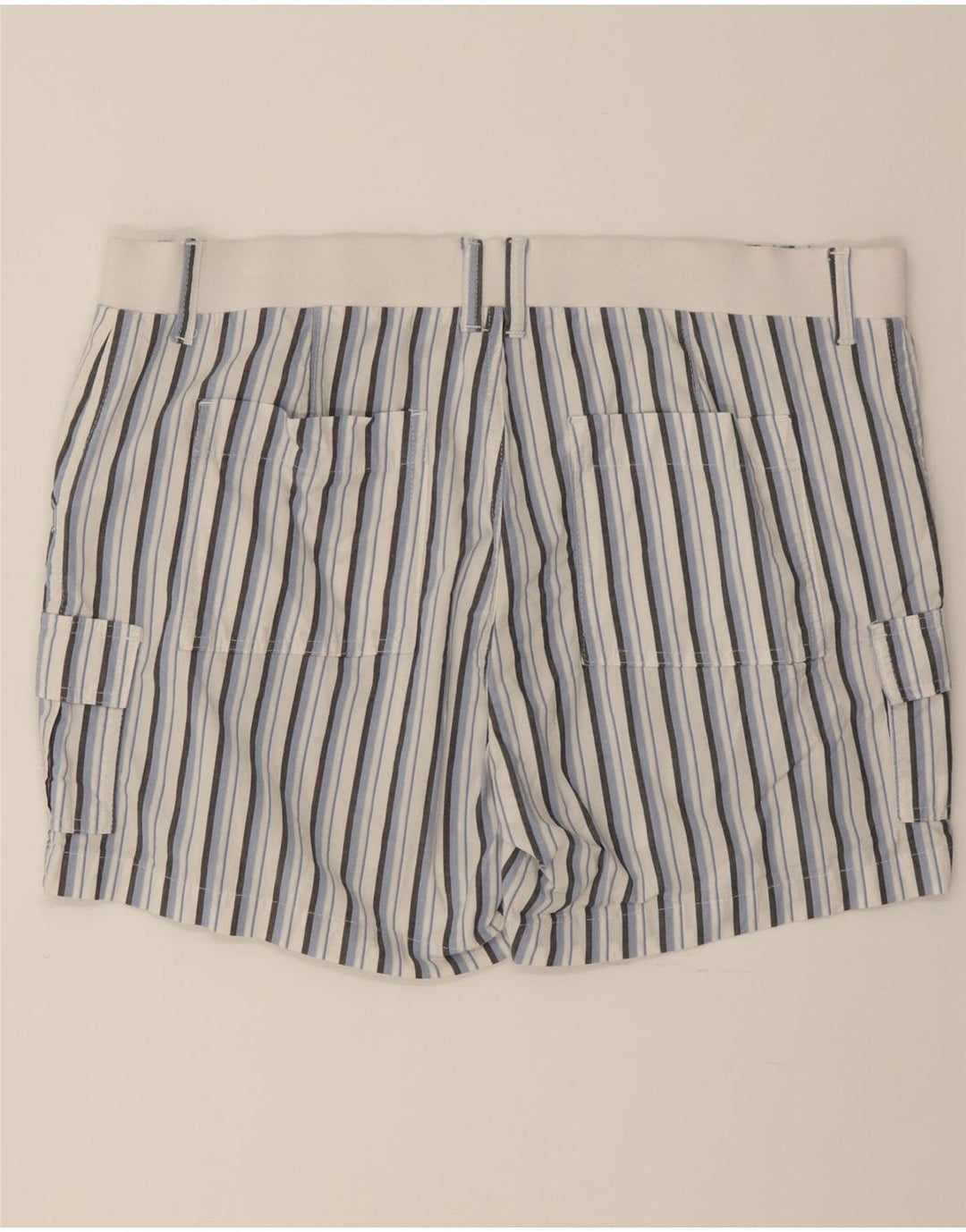LEE Womens Mid Rise Regular Fit Cargo Shorts US 18 2XL W40  Blue Striped Vintage Lee and Second-Hand Lee from Messina Hembry 