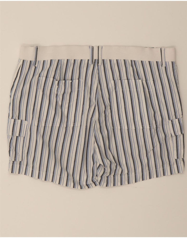 LEE Womens Mid Rise Regular Fit Cargo Shorts US 18 2XL W40  Blue Striped Vintage Lee and Second-Hand Lee from Messina Hembry 