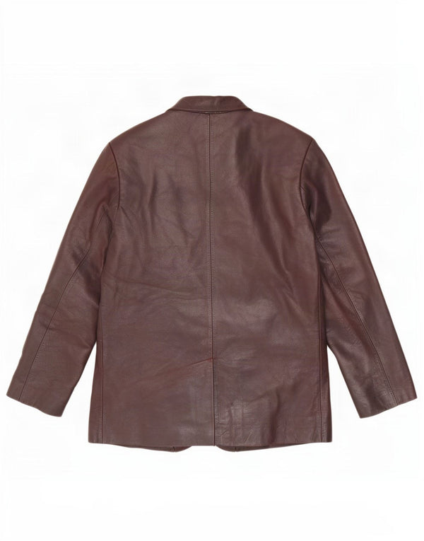 Ben Sherman Herre 3-knaps læderblazerjakke UK 38 Medium Brun