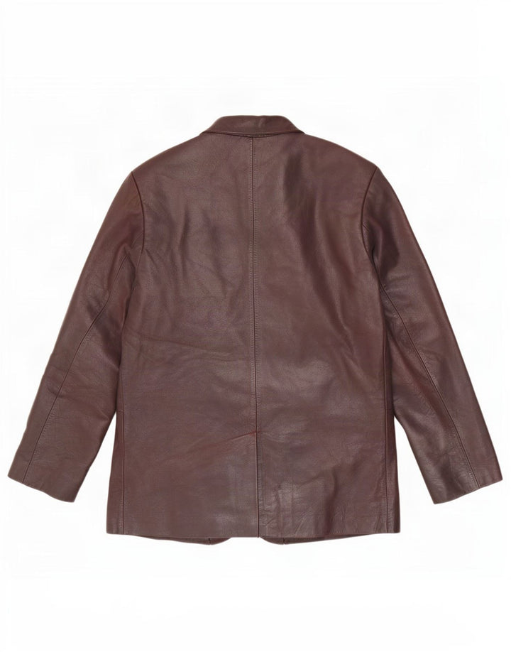 Ben Sherman Herre 3-knaps læderblazerjakke UK 38 Medium Brun