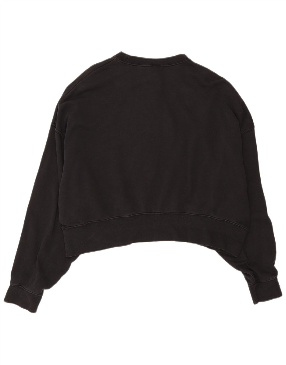 Nike Womens Crop Oversized Sweatshirt Jumper UK 10 Small Black Bomuld