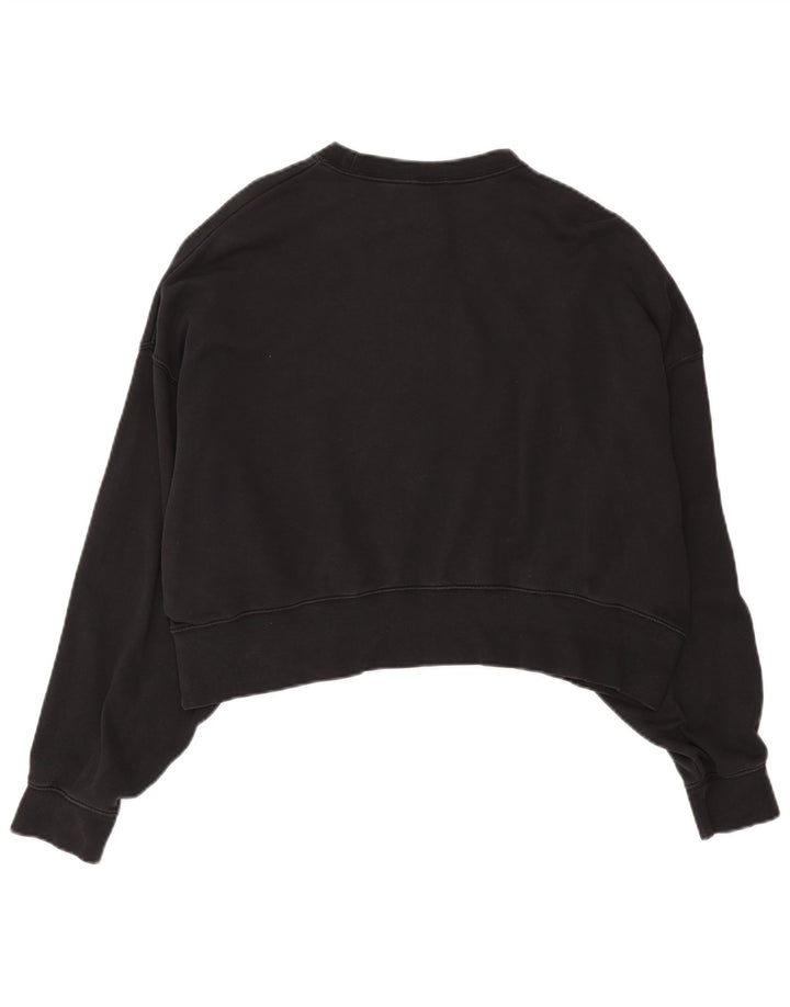 Nike Womens Crop Oversized Sweatshirt Jumper UK 10 Small Black Bomuld