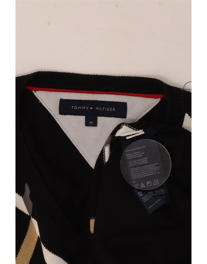 Tommy Hilfiger Herre V-hals sweater Medium Sort Argyle/Diamond