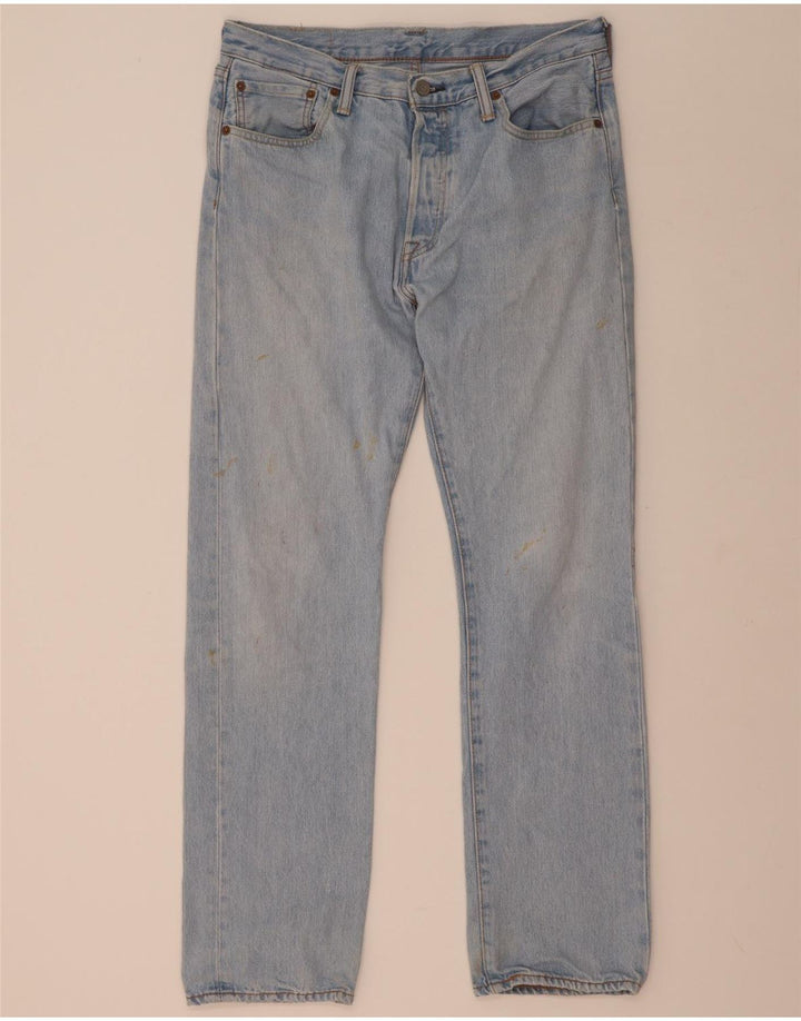 Levi's Herre 501 lige jeans W33 L32 blå bomuld