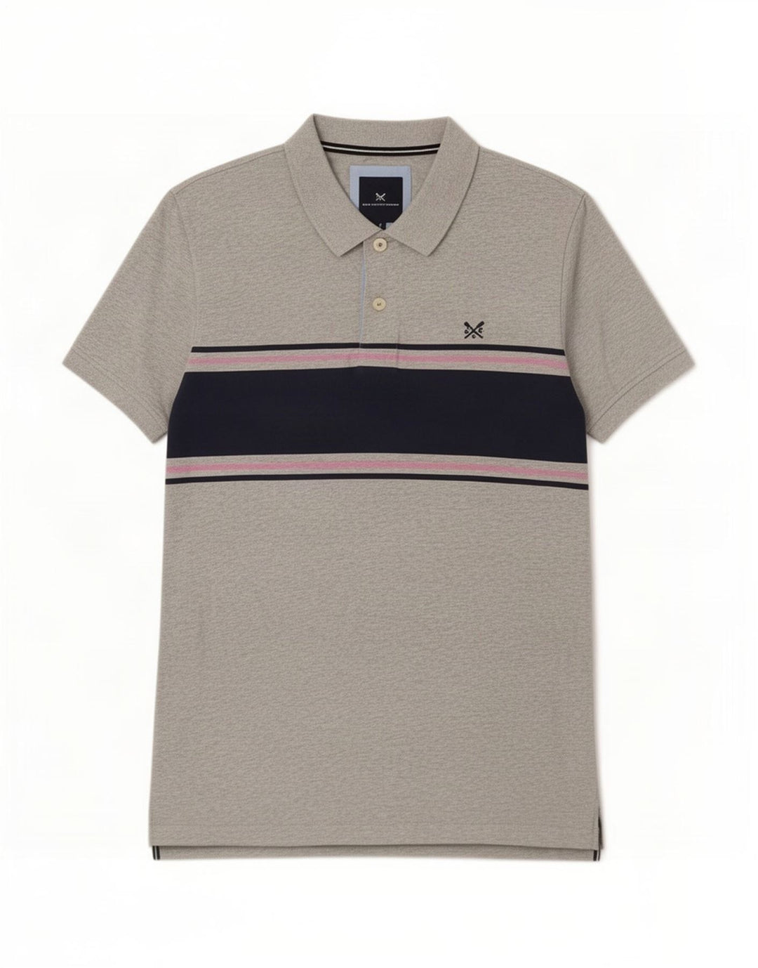 J. Crew Poloshirt til mænd, stor grå farveblok bomuld