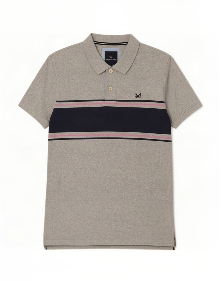 J. Crew Poloshirt til mænd, stor grå farveblok bomuld