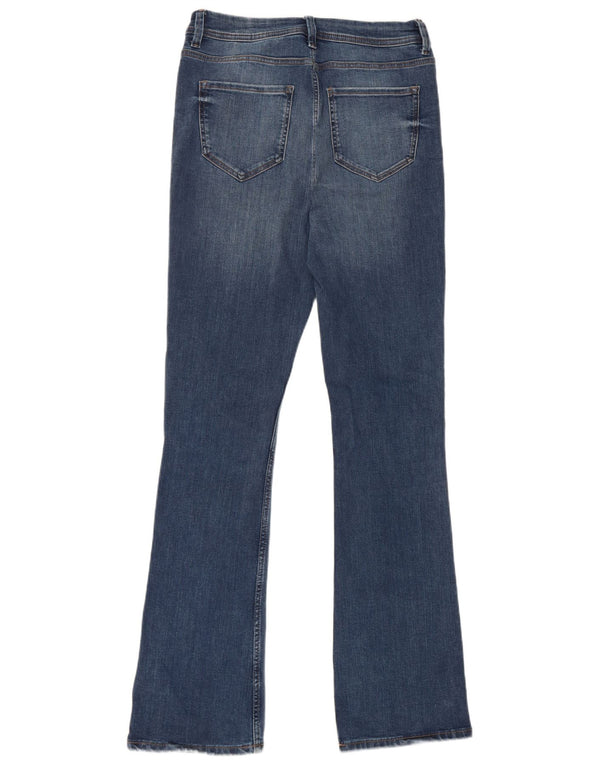 Marks & Spencer Dame Lange Slim Flared Jeans UK 12 Medium W28 L32 Blå