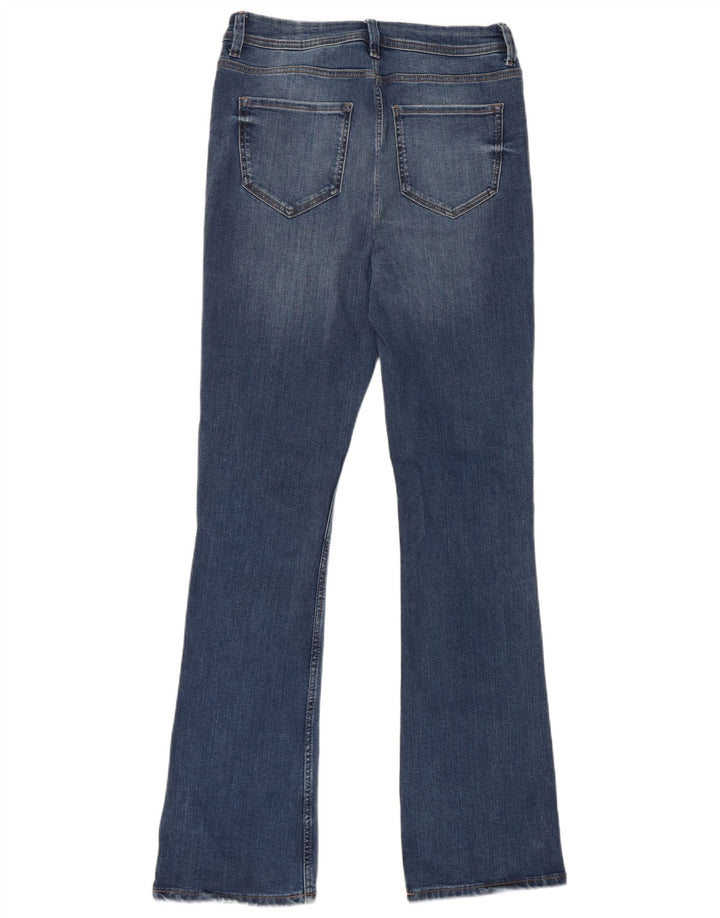 Marks & Spencer Dame Lange Slim Flared Jeans UK 12 Medium W28 L32 Blå