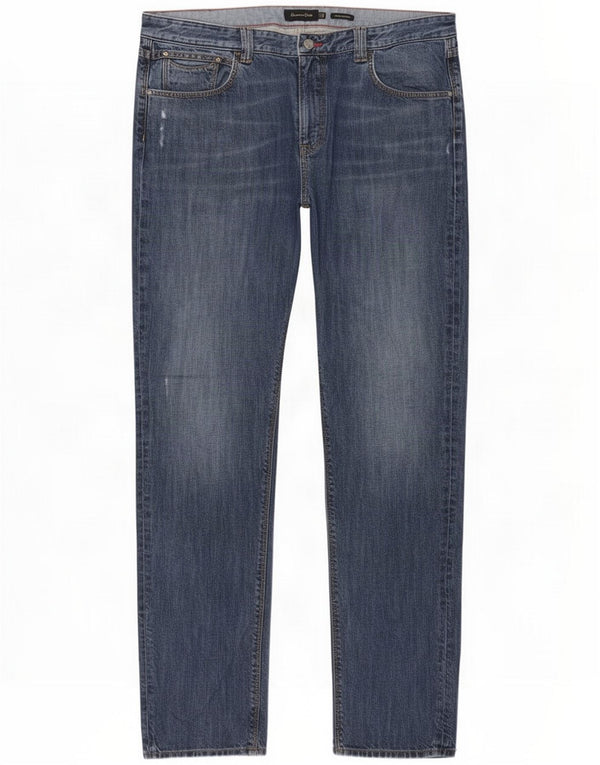 Massimo Dutti Straight Jeans til mænd EU 48 XL W38 L34 Blue Cotton