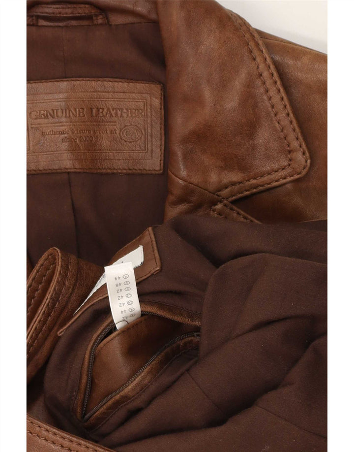 C & A Dame 2-knaps læder blazerjakke IT 44 Medium Brun