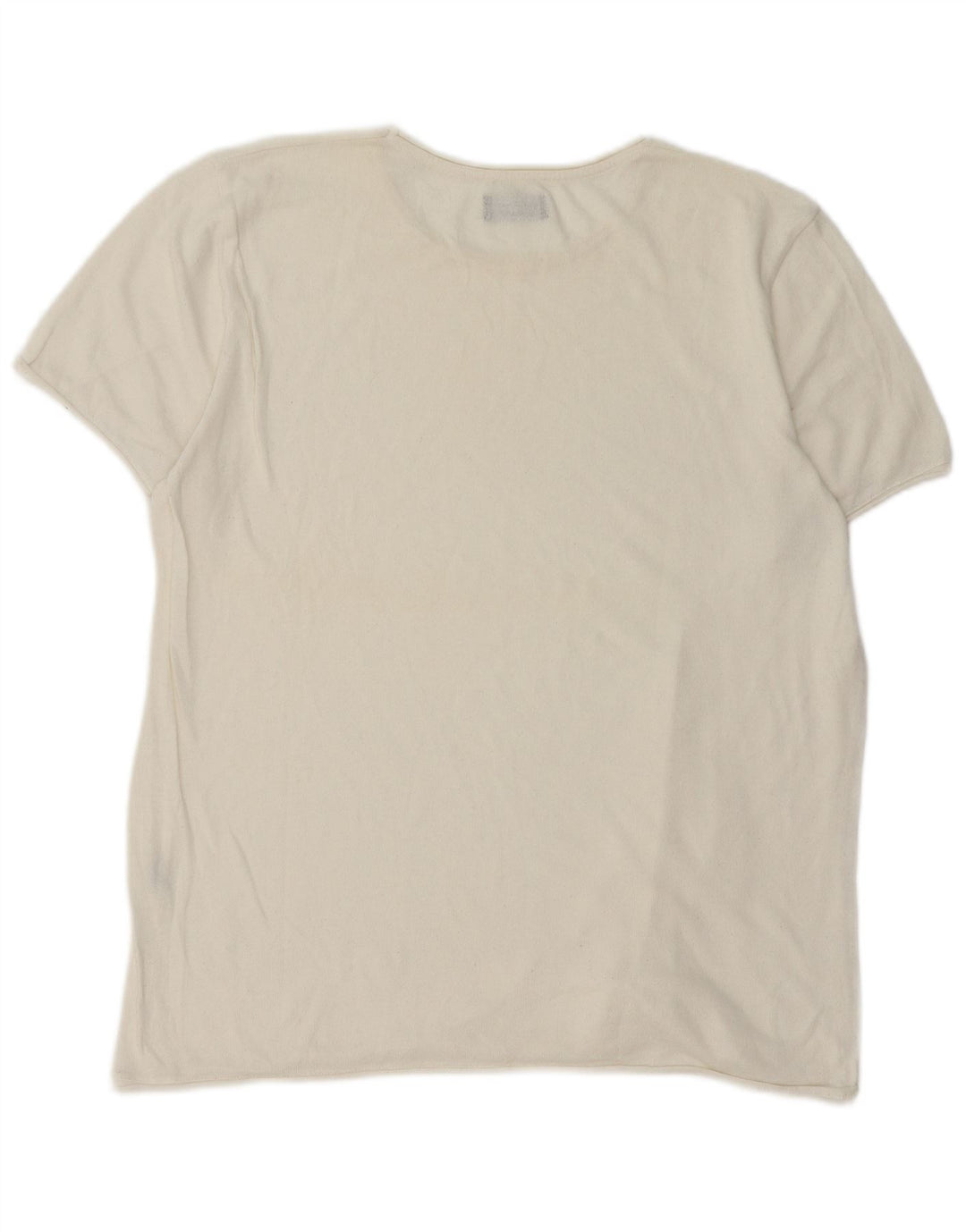 Zara Herre T-shirt Top Large Off White Bomuld
