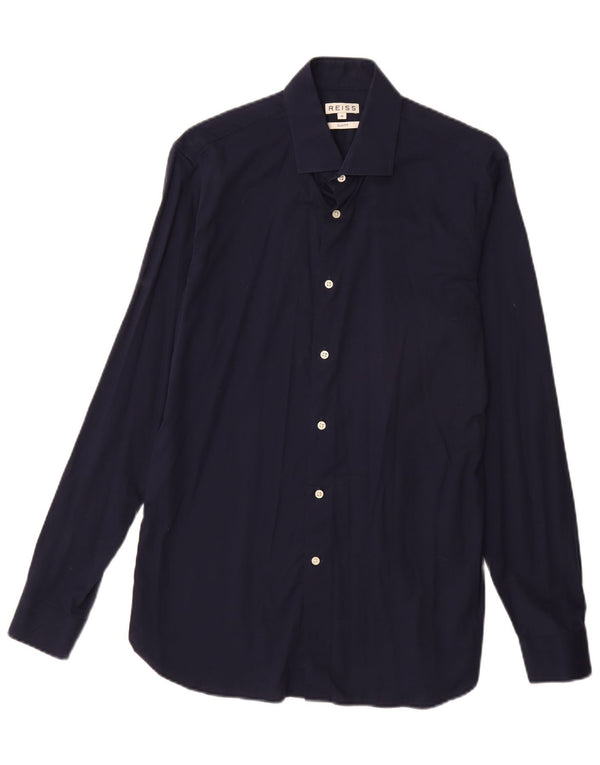 REISS Mens Slim Fit Shirt Medium Navy Blue