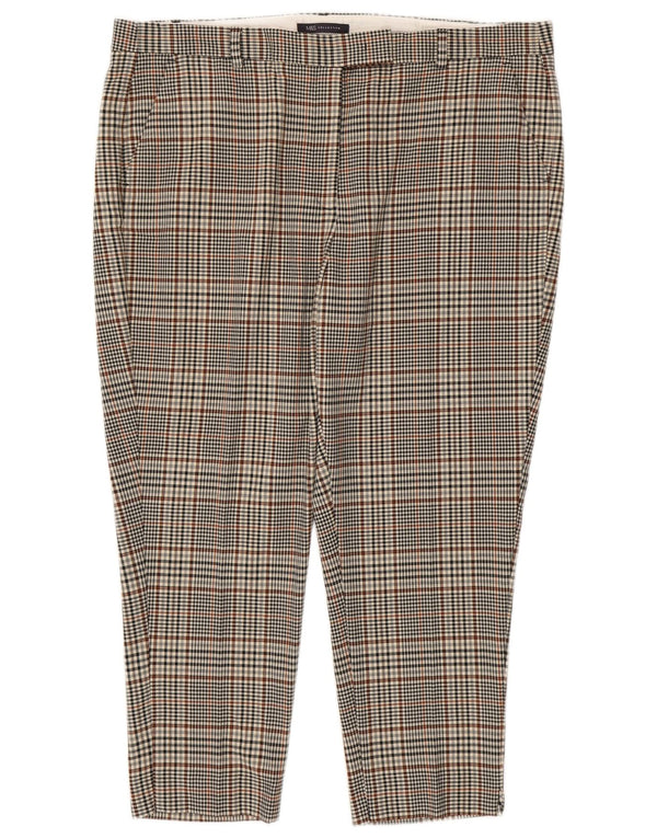 Marks & Spencer Dame Cropped Trousers UK 20 2XL W40 L25 Multicolored