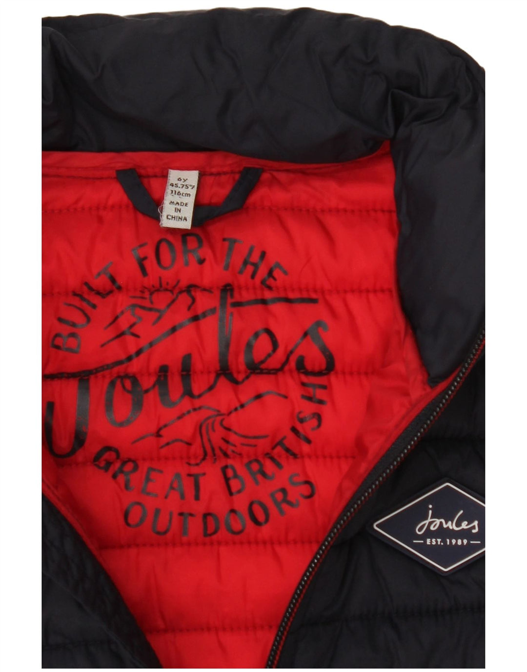 Joules Boys Polstret Gilet 5-6 år marineblå polyamid