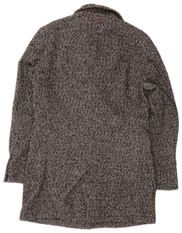 Hugo Boss Herre Overfrakke UK 52 XL Grå Flecked Polyacrylic