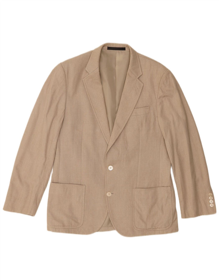 Marks & Spencer Herre 2-knaps blazerjakke UK 40 Medium Beige Bomuld