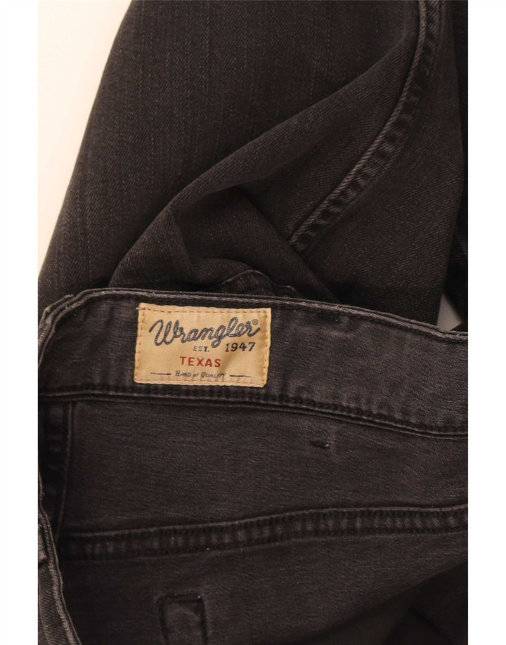 Wrangler Herre Texas Stretch Straight Jeans W36 L30 Sort Bomuld