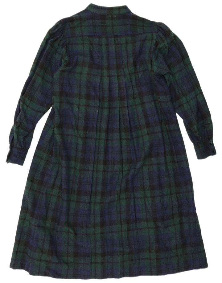 Vintage Dame Langærmet Maxikjole IT 42 Medium Flerfarvet Ternet