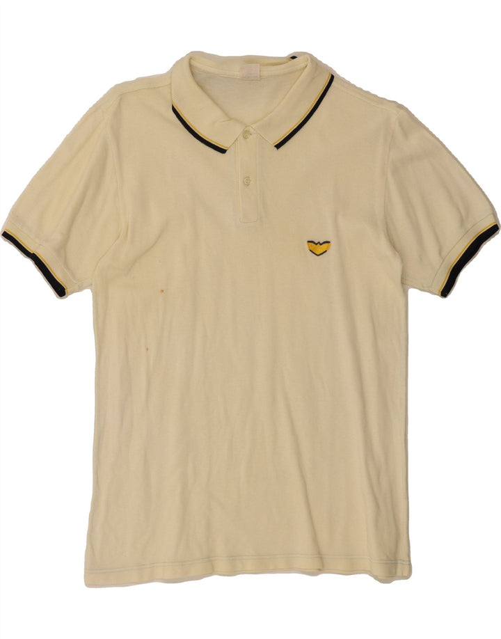 POP 84 Mens Polo Shirt Large Off White Cotton Vintage POP 84 and Second-Hand POP 84 from Messina Hembry 