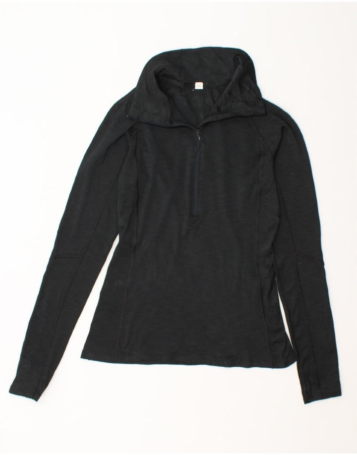 UNDER ARMOUR Womens Zip Neck Pullover Tracksuit Top UK 10 Small Black Vintage Under Armour and Second-Hand Under Armour from Messina Hembry 