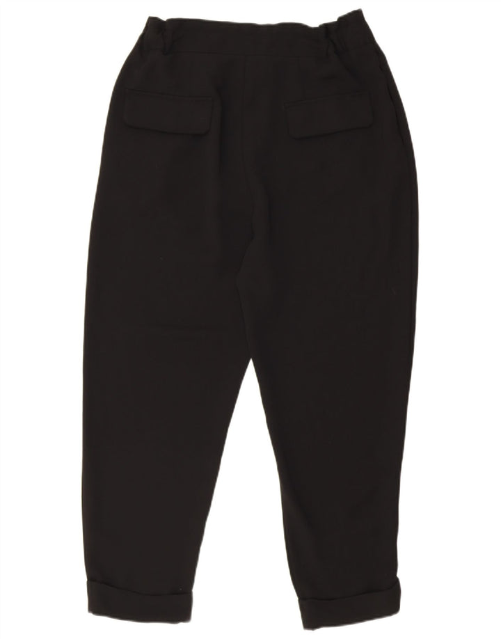 Zara Womens Pegged Cropped Trousers EU 40 Medium W30 L25 Black Polyester