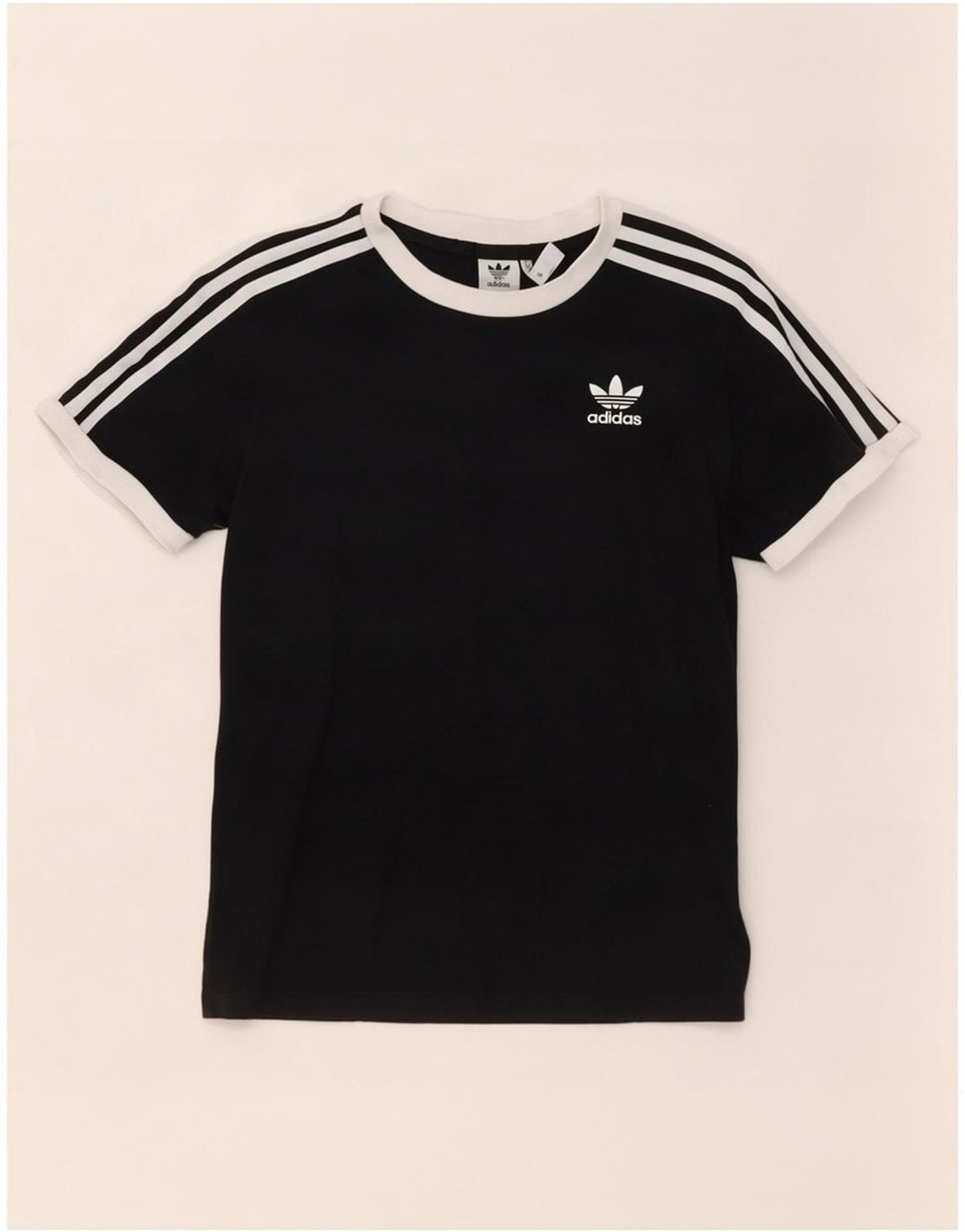 Adidas Dame T-Shirt Top UK 8 Small Black Bomuld