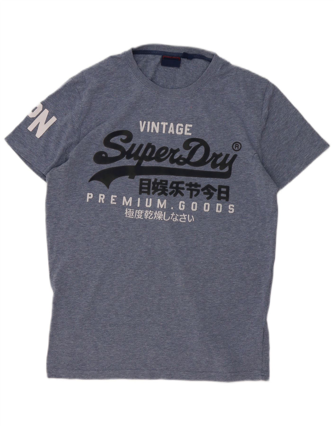 Superdry Grafisk T-shirt top til mænd, stor blå bomuld