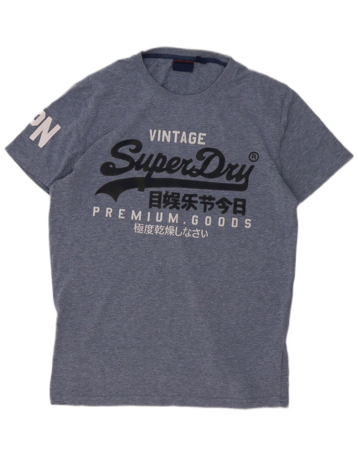 Superdry Grafisk T-shirt top til mænd, stor blå bomuld