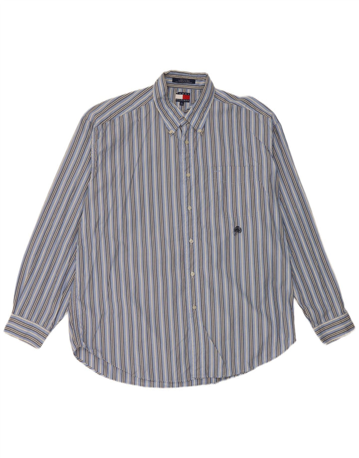 Tommy Hilfiger herreskjorte XL blå stribet bomuld
