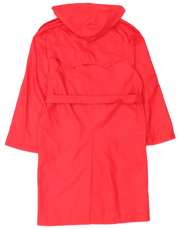 Fiorucci Trench Coat med hætte til kvinder UK 14 Medium Rød Nylon