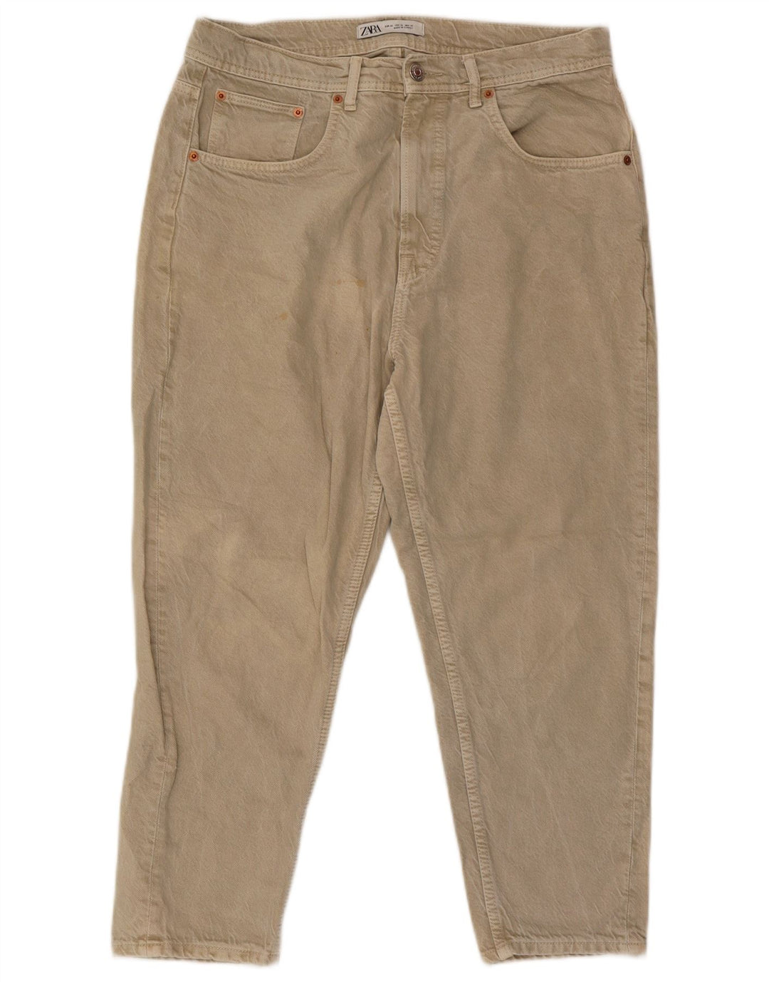 Zara Herre Tapered Jeans EU 42 Large W32 L23 Beige