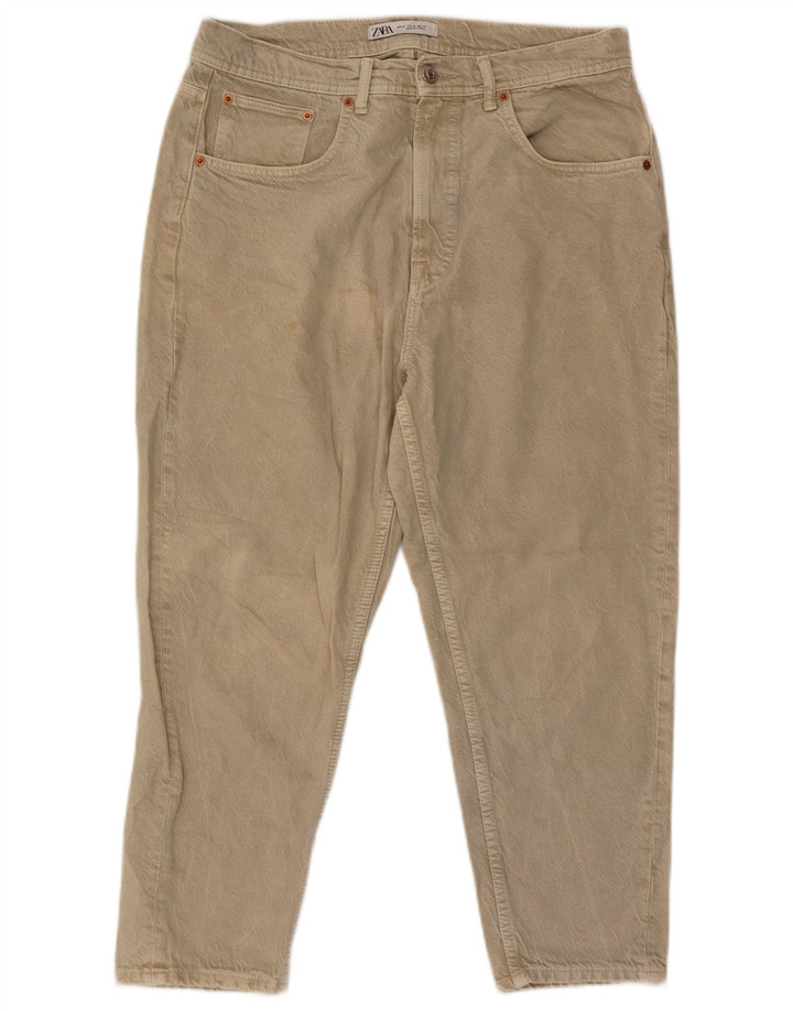 Zara Herre Tapered Jeans EU 42 Large W32 L23 Beige