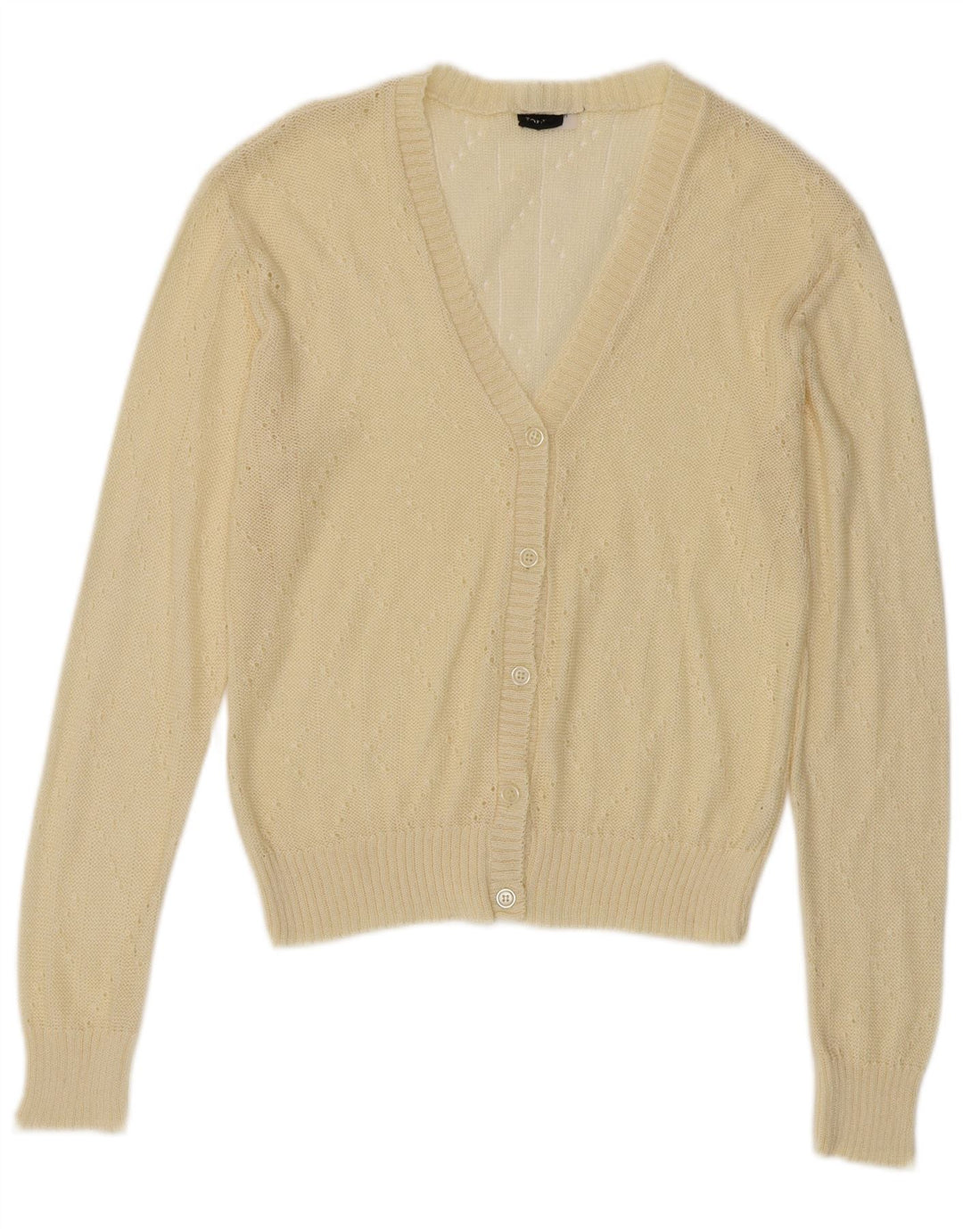 Vintage dame cardigan sweater IT 44 Medium Gul Akryl