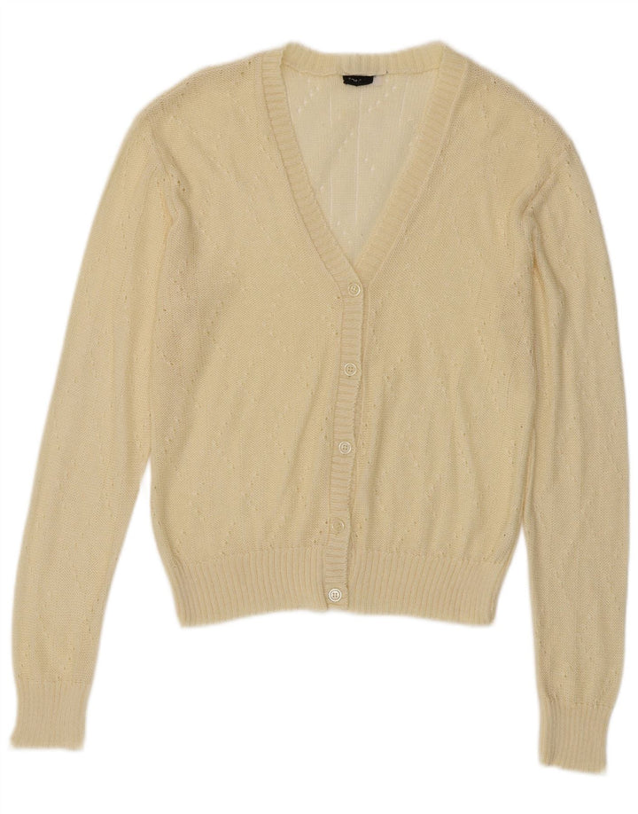Vintage dame cardigan sweater IT 44 Medium Gul Akryl